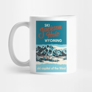 Ski Jackson Hole Wyoming Vintage Ski Poster Mug